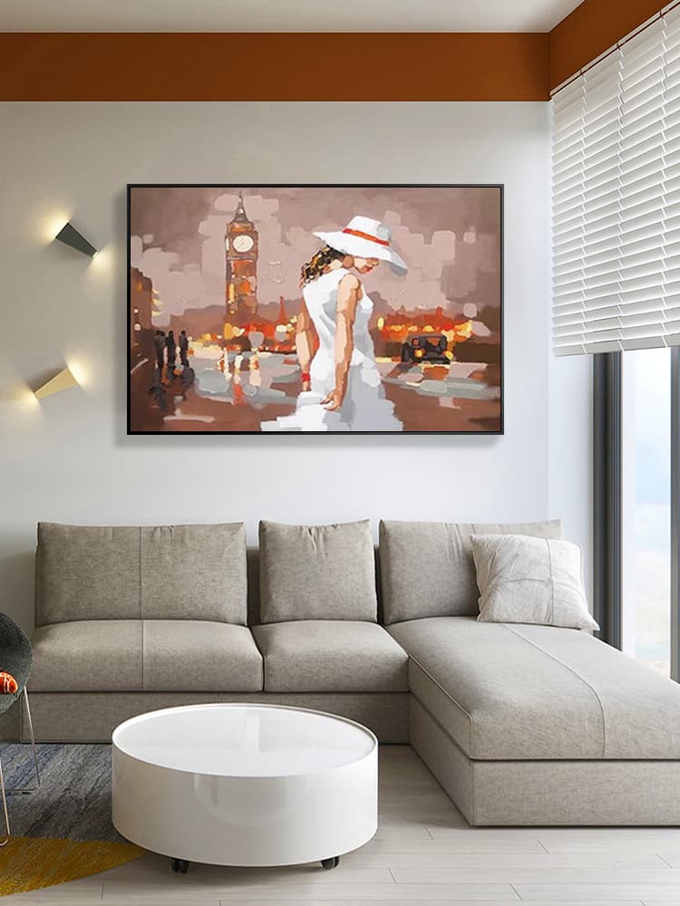 Beautiful girl on canvas oil painting