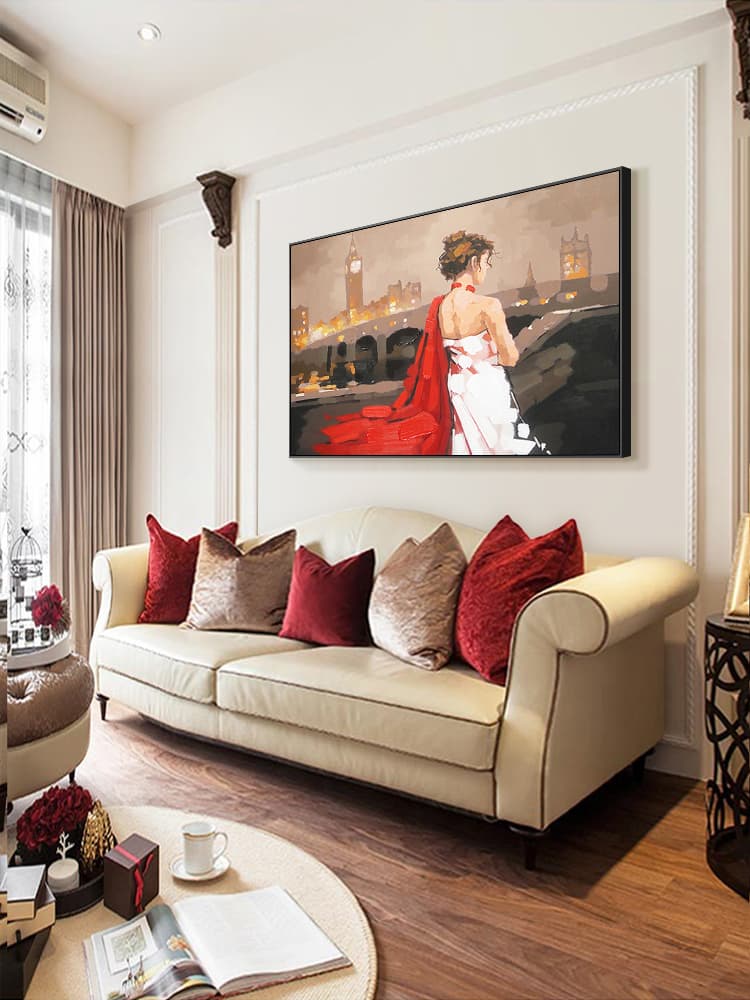 Beautiful girl on canvas oil painting
