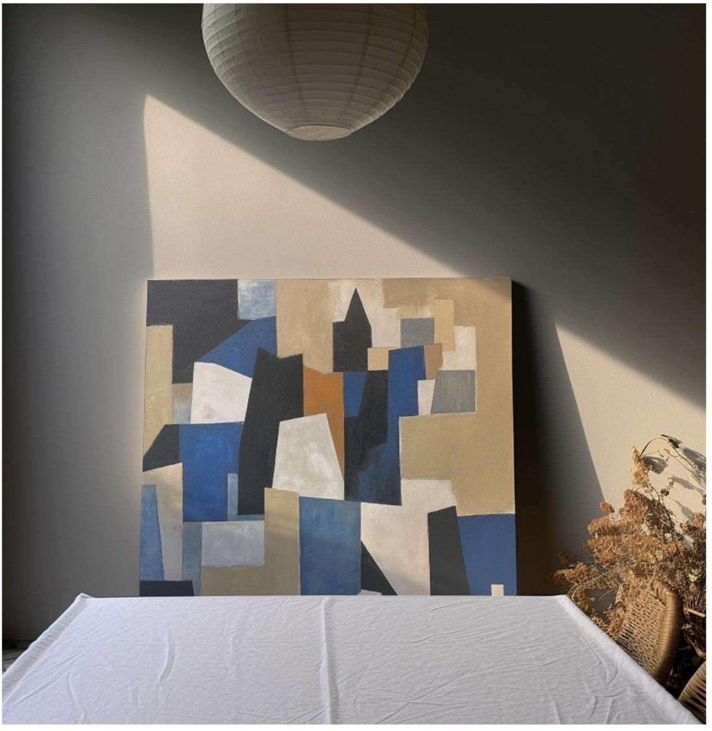 Colored squares on canvas