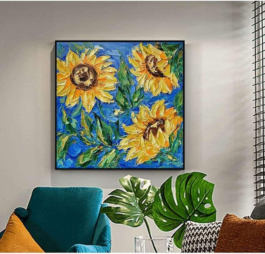 Sunflowers on Canvas - Abstract Art for Home Decor