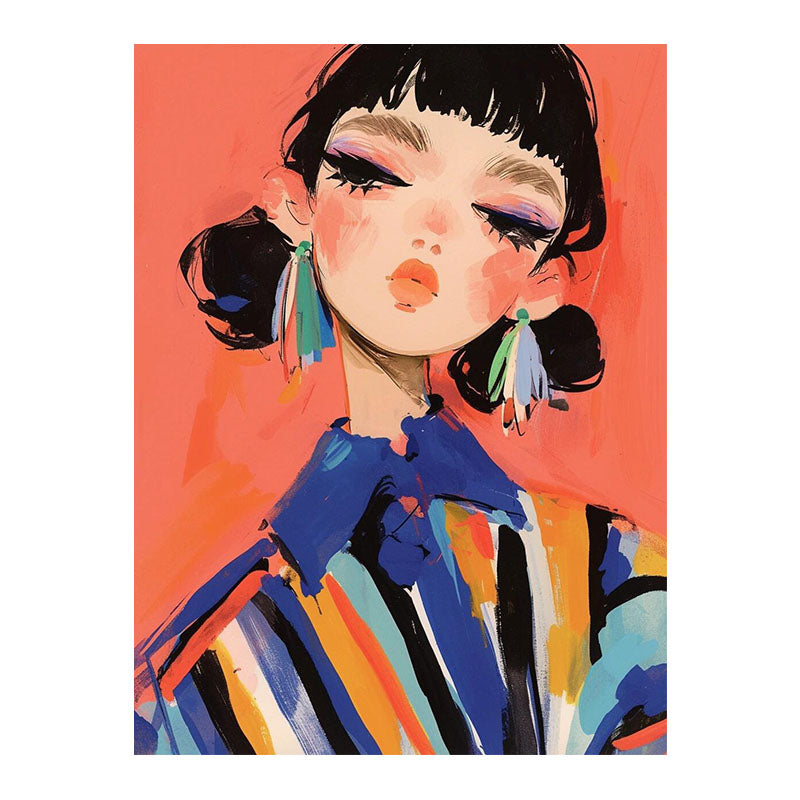 Fashion girl painted by artist