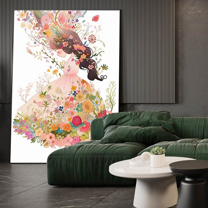 Flower girl painted by artist in online art sales store