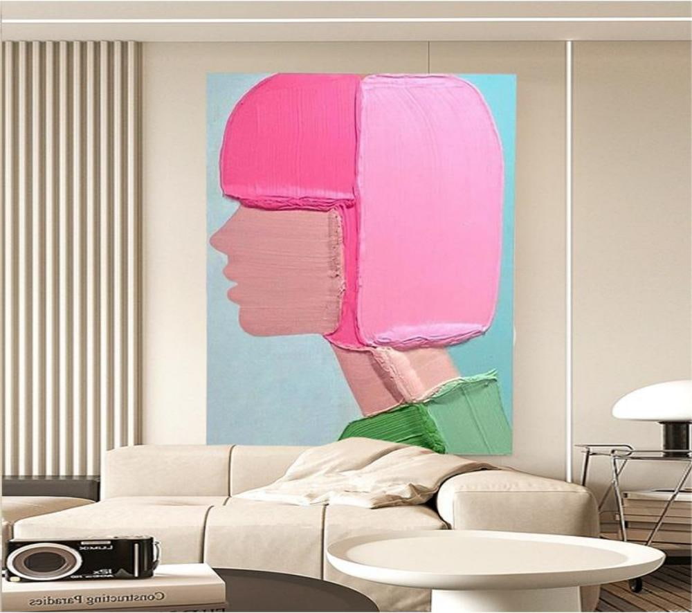 Vibrant pink girl Young Artist Artists' Works Free shipping