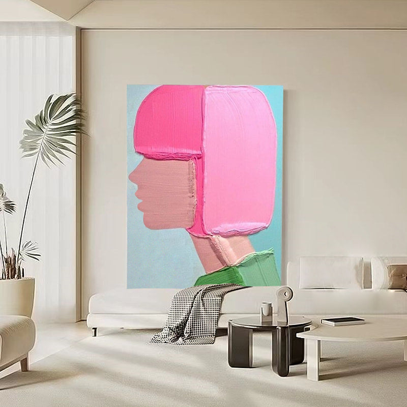 Vibrant pink girl Young Artist Artists' Works Free shipping