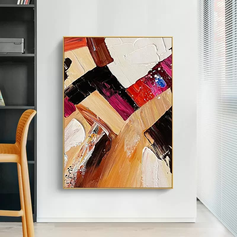 Abstract artist painting colorful squares online