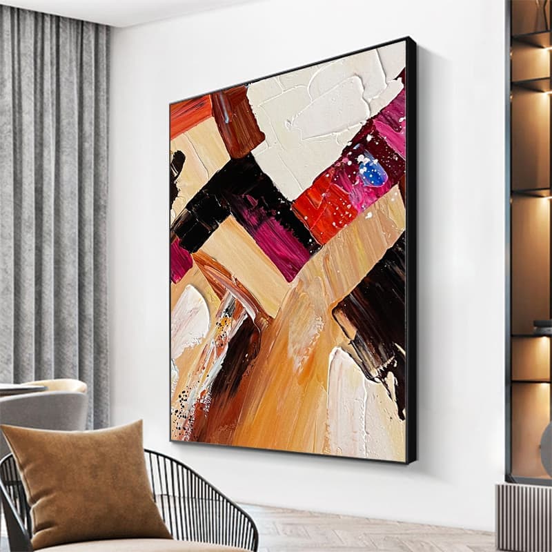 Abstract artist painting colorful squares online