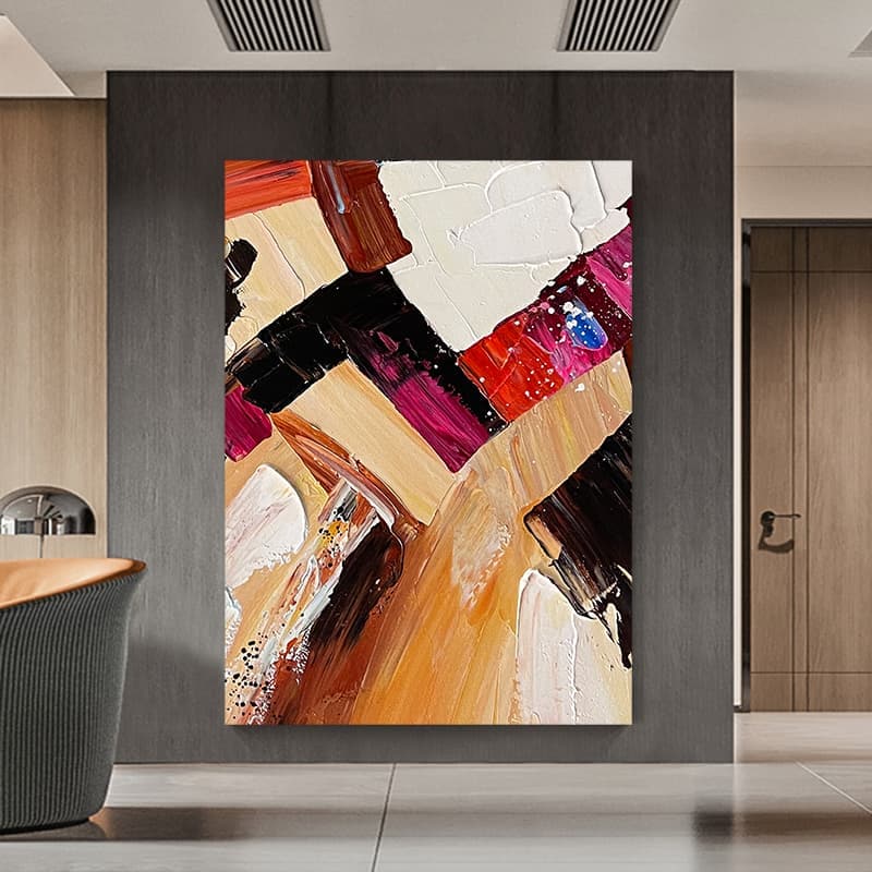 Abstract artist painting colorful squares online