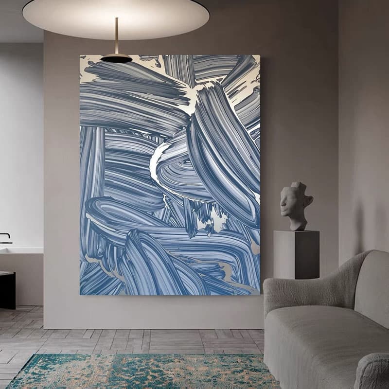 blue abstract painting sell art online