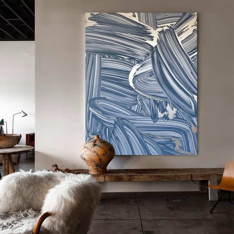 blue abstract painting sell art online