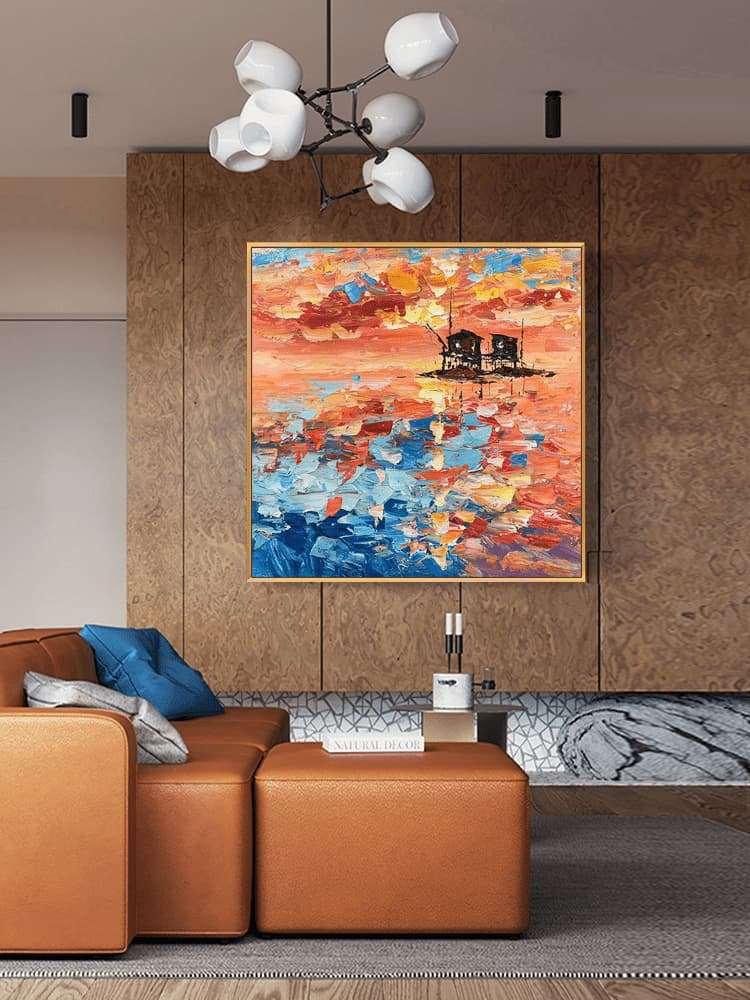Sunrise painting ocean art Free shipping