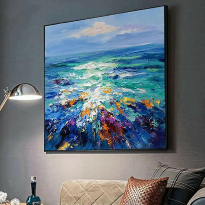 Hand-Painted Abstract Art  Colorful waves on canvas - My Store