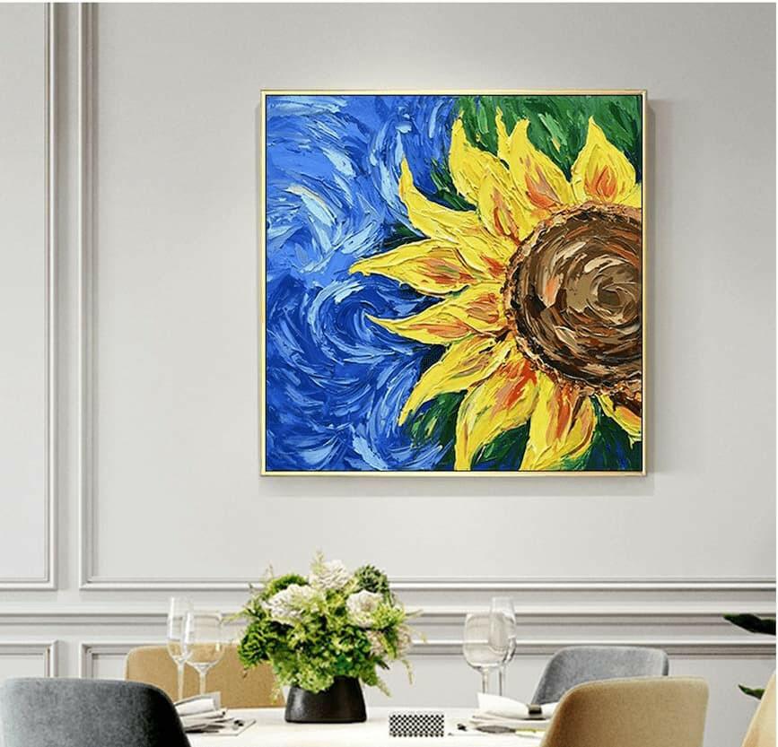 Sunflowers on Canvas - Abstract Art for Home Decor - My Store