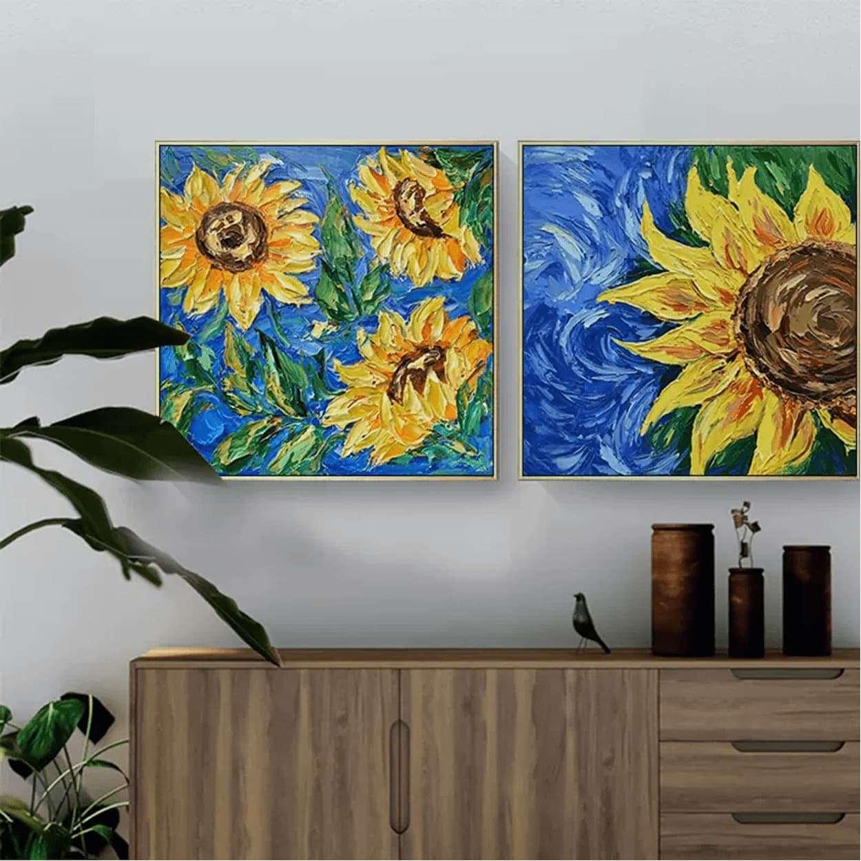 Sunflowers on Canvas - Abstract Art for Home Decor