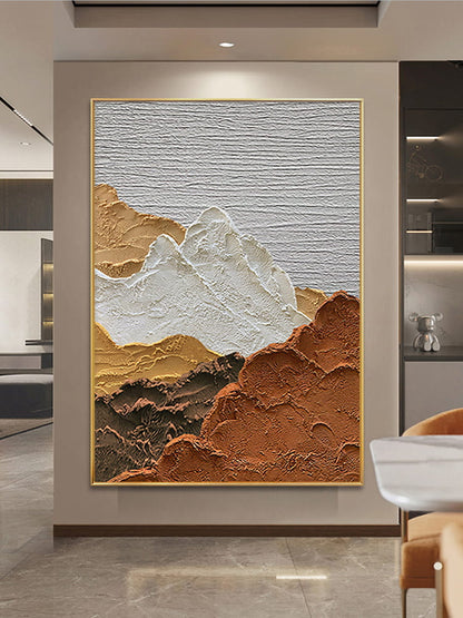 Abstract art painting mountains