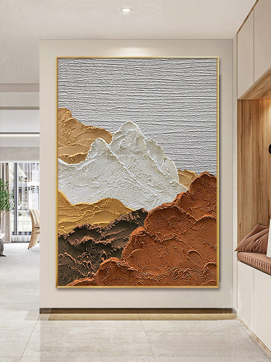 Abstract art painting mountains