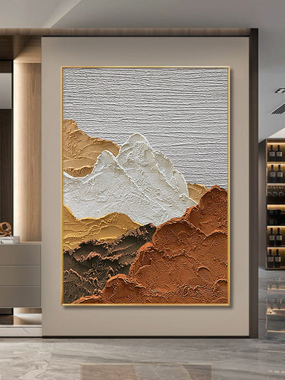 Abstract art painting mountains