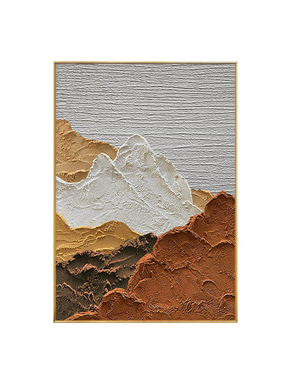 Abstract art painting mountains