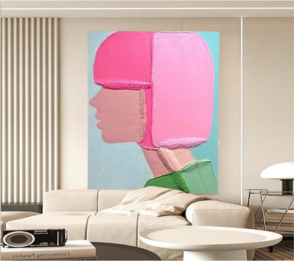 Vibrant pink girl  Young Artist Artists' Works Free shipping