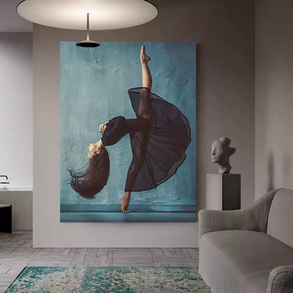 Abstract art girl dancer artist pure hand-painted free shipping