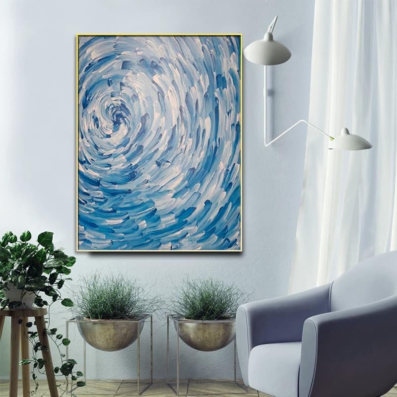 Blue minimalism, abstract painting - LeYiGallery