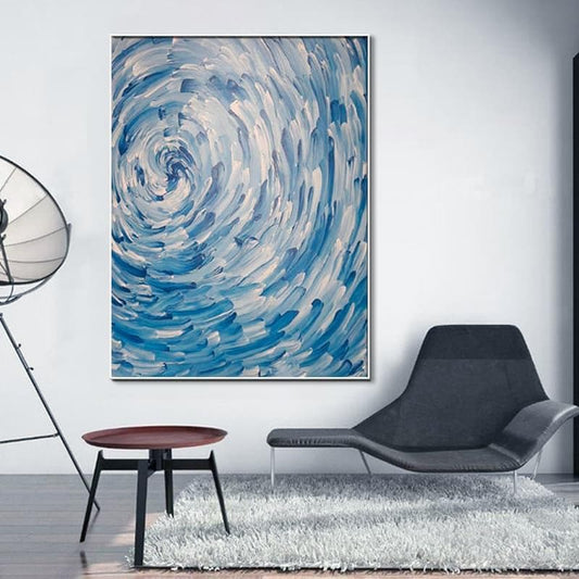 Blue minimalism, abstract painting - LeYiGallery