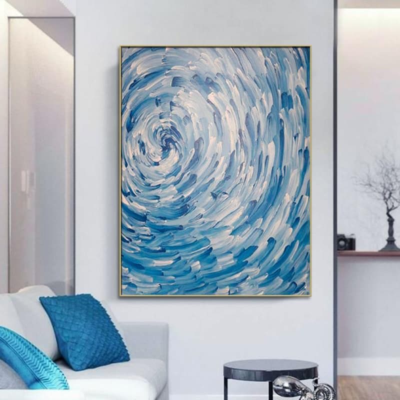 Blue minimalism, abstract painting - LeYiGallery