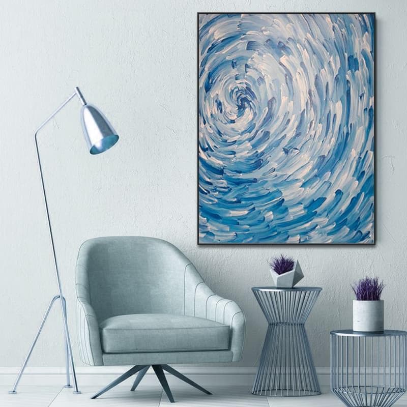 Blue minimalism, abstract painting - LeYiGallery