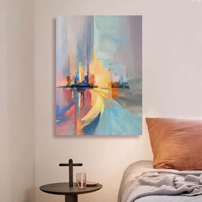 abstract cityscape painting