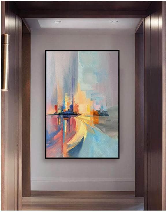 abstract cityscape painting