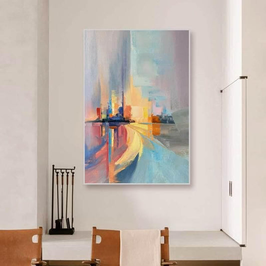 abstract cityscape painting