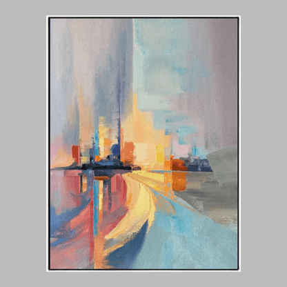 Abstract city painting custom oil painting Colorful Painting Living Room Wall Decor LeYiGallery