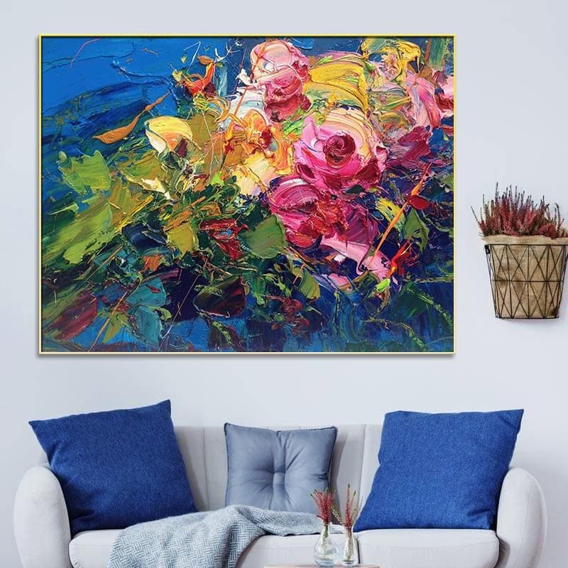 Flower painting, abstract artist painting, online art website - LeYiGallery