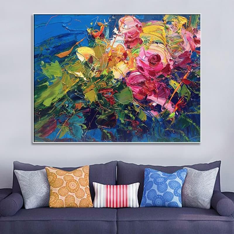 Flower painting, abstract artist painting, online art website - LeYiGallery