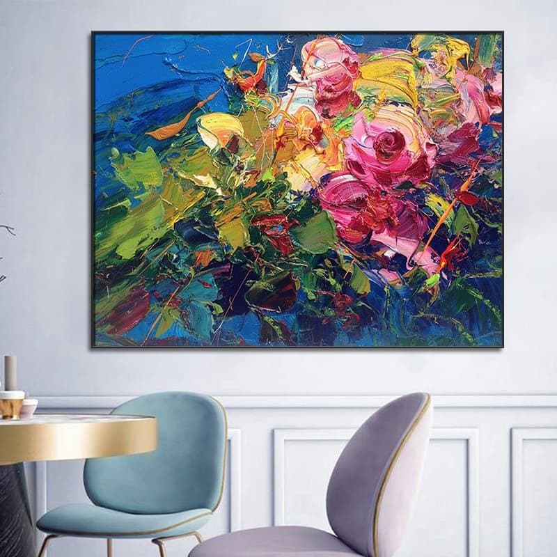 Flower painting, abstract artist painting, online art website - LeYiGallery