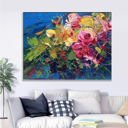 Flower painting, abstract artist painting, online art website - LeYiGallery
