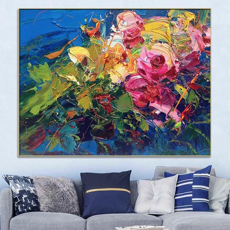 Flower painting, abstract artist painting, online art website - LeYiGallery