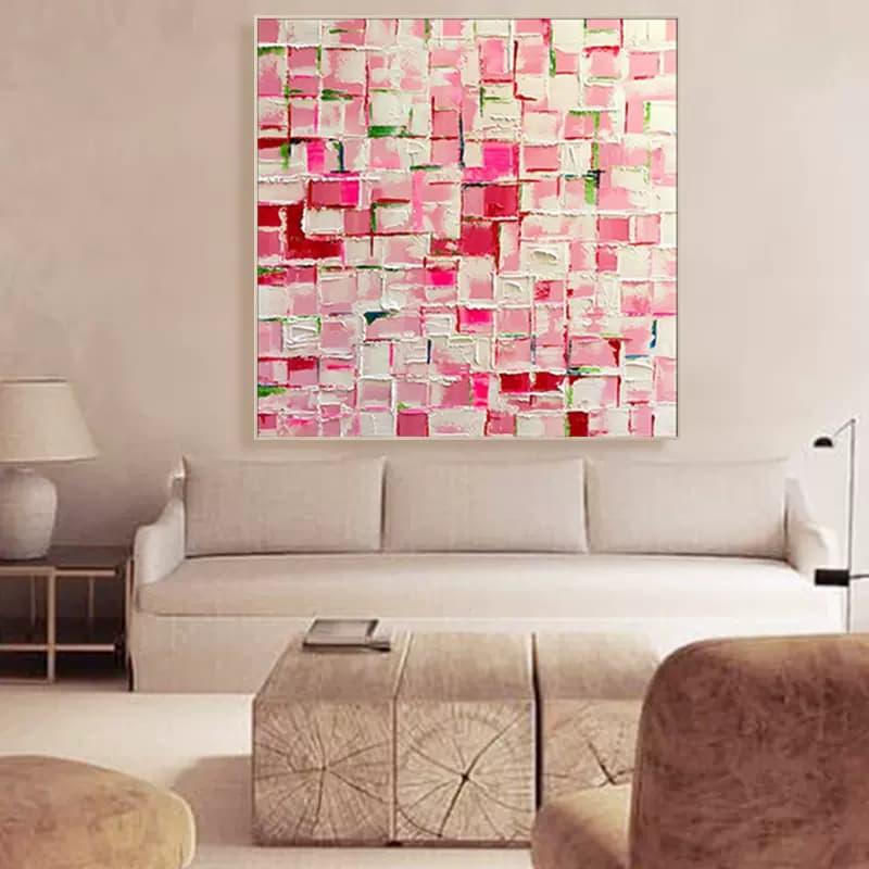 Minimalist abstract colorful square art Local artists Painting for home Online art sites - LeYiGallery