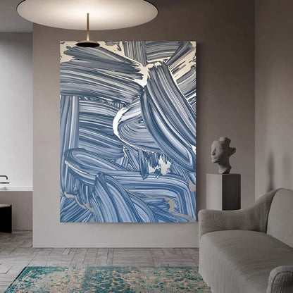 blue abstract painting