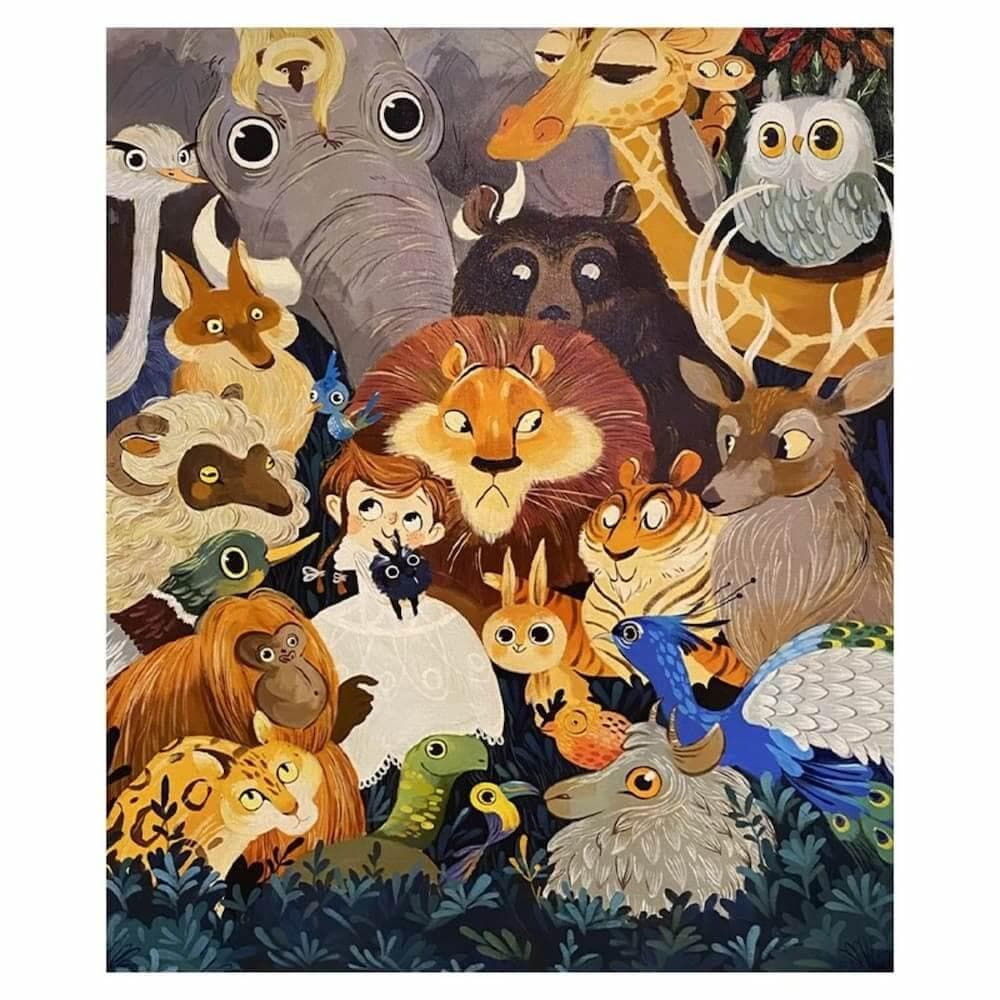 Cartoon Animals Kids Bedroom Wall Art Painting - My Store