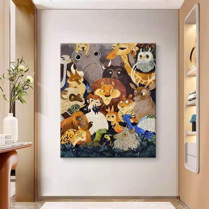 Cartoon Animals Kids Bedroom Wall Art Painting - My Store