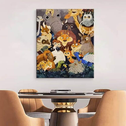 Cartoon Animals Kids Bedroom Wall Art Painting - My Store