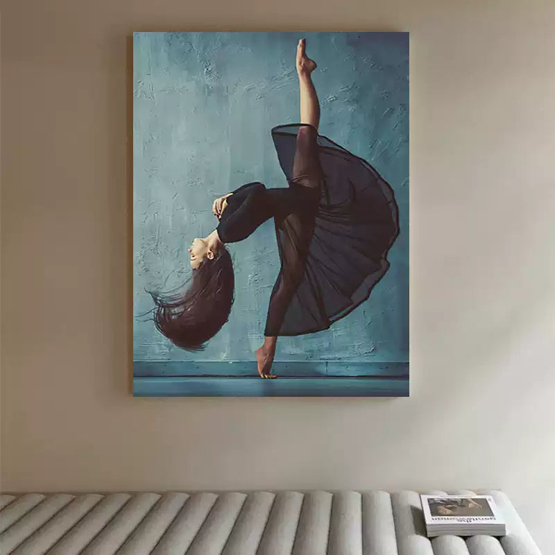 Abstract art girl dancer artist pure hand-painted free shipping