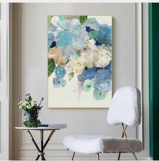 Blooming flowers on canvas Art painting online Fine artwork painting for home - LeYiGallery