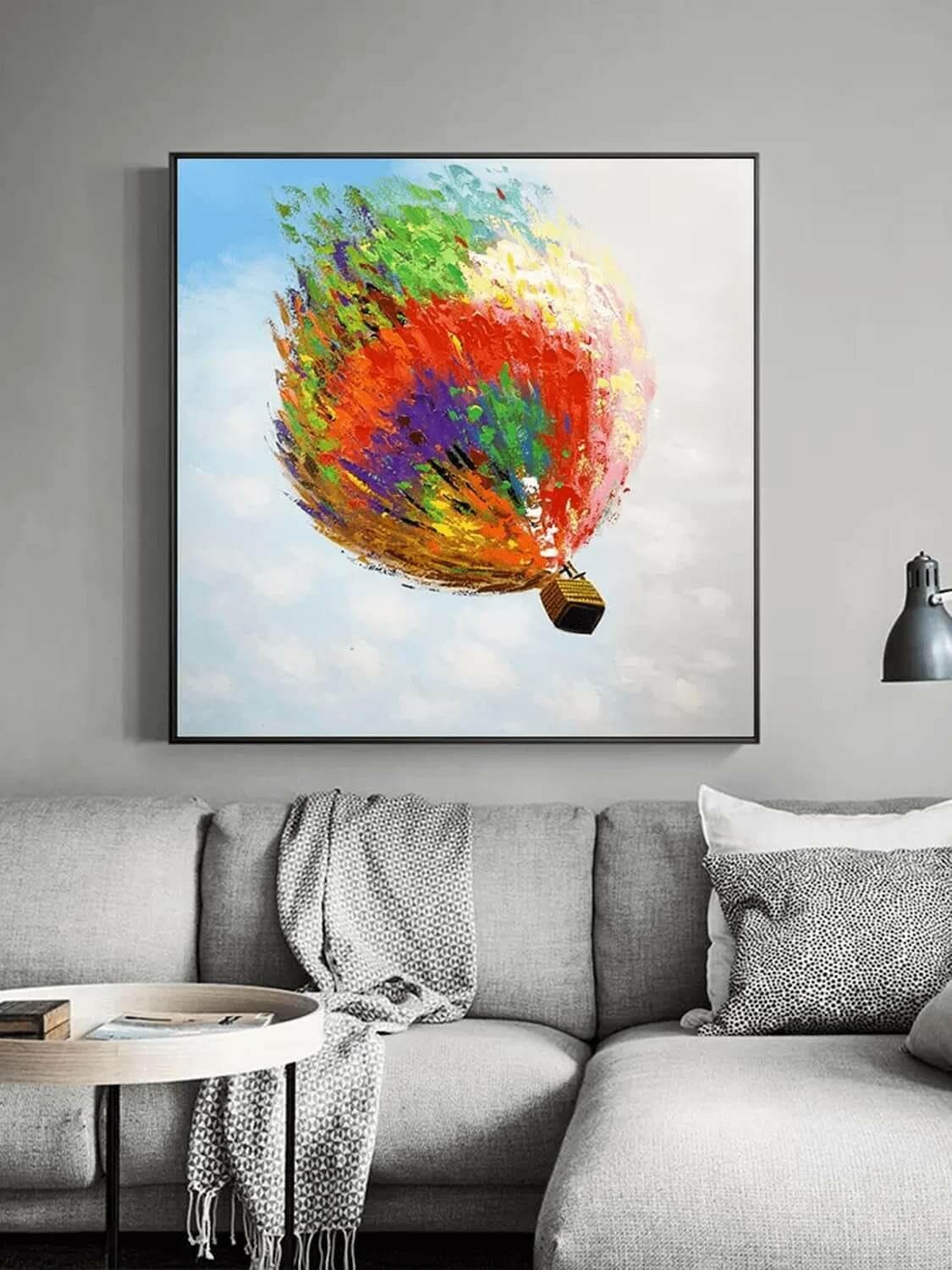 Colorful hot air balloons on canvas,Free shipping - My Store