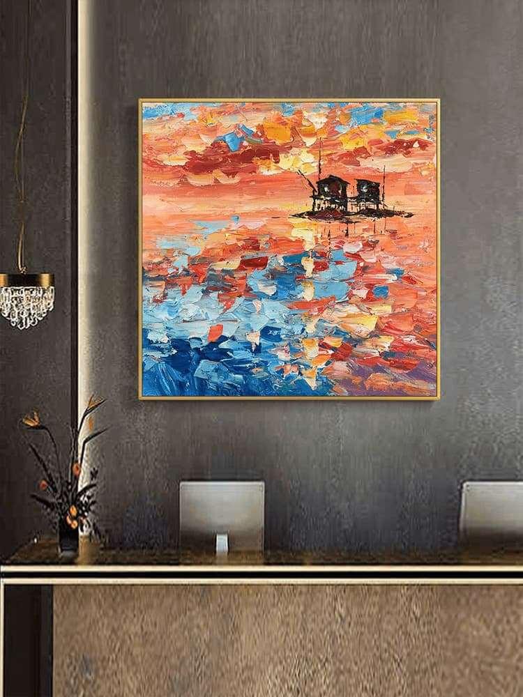 Sunrise painting ocean art Free shipping