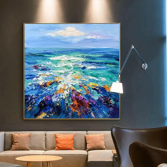 Hand-Painted Abstract Art  Colorful waves on canvas - My Store